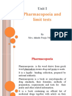 Limit Test and Pharmacopoeia