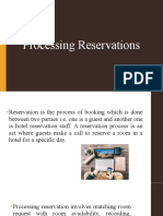 Hotel reservation processing steps