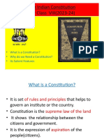 The Indian Constitution For Class VIII (2023-24)
