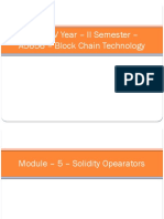 CSE – IV Year – II Semester – A5656 – Block Chain Technology Module – 5 – Solidity Opearators