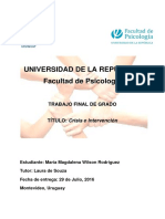 Universidad de La República Facultad de Psicología: Trabajo Final de Grado