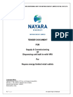 Tender Document FOR Supply & Commissioning of Dispensing Unit Built in With VRS For Nayara Energy Limited Retail Outlets