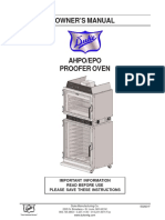 Owner's Manual for Duke Proofer Oven