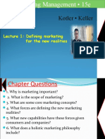 Kotler - Keller: Lecture 1: Defining Marketing For The New Realities