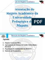 Apresentação Do Registo Académico Da Universidade Pedagógica de Maputo