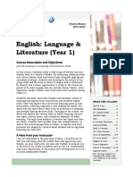 English: Language & Literature (Year 1) : Course Description and Objectives