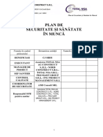 Plan Securitate Si Sanatate in Munca SSM