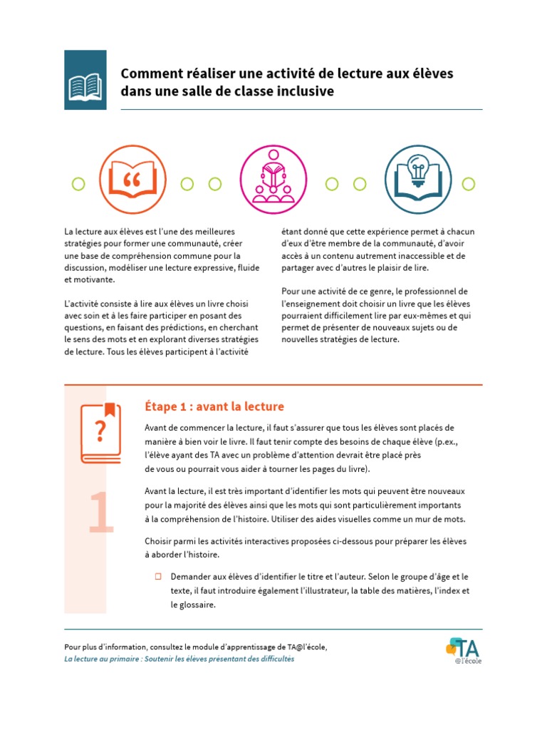 Lecture interactive en classe inclusive | PDF | Sciences cognitives ...