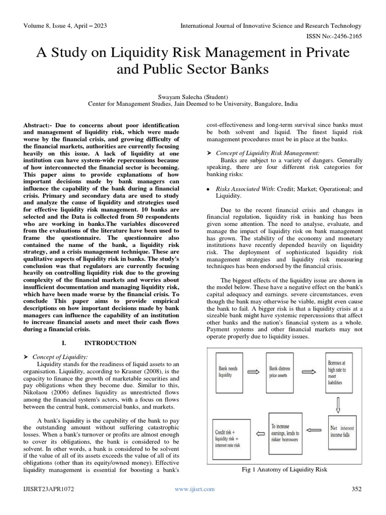 Liquidity Risk Management in Banks | PDF | Market Liquidity | Banks
