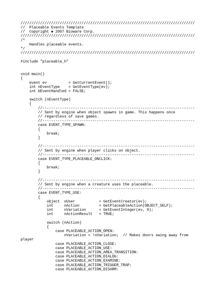 Custom Placeable Events | PDF | Computer Programming | Computing