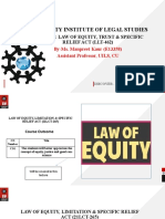 University Institute's Course on Equity, Trusts & Relief Acts