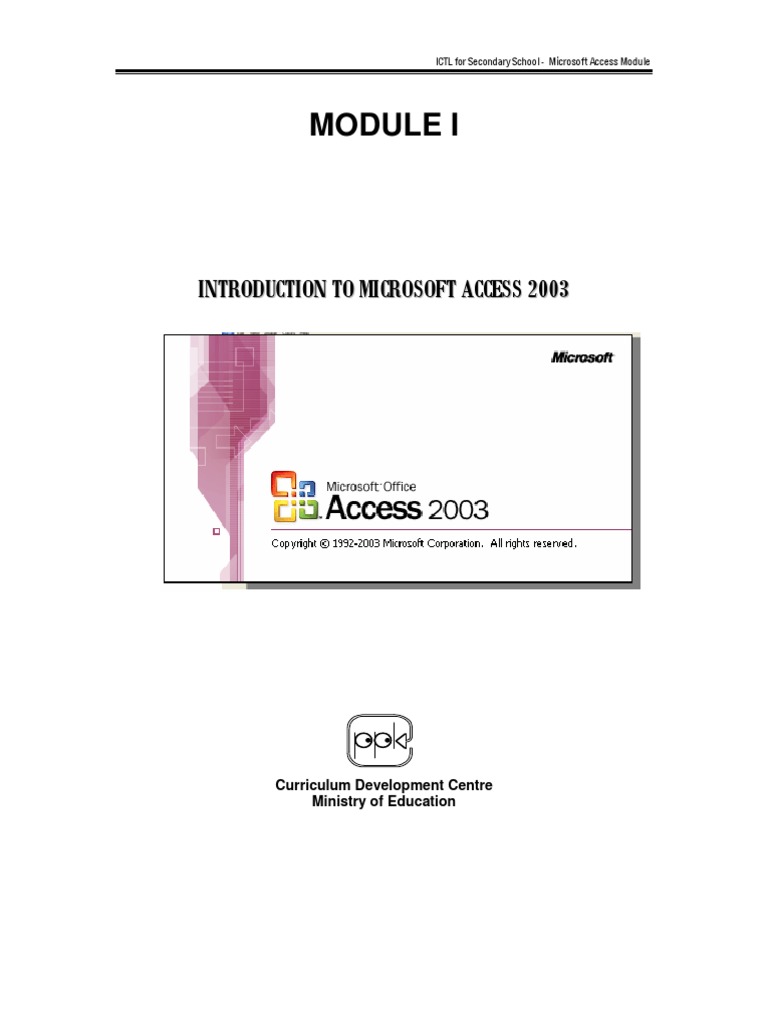 Microsoft Access Module 1 Intro PDF Microsoft Access