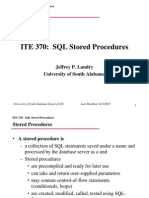 ITE 370: SQL Stored Procedures: Jeffrey P. Landry University of South Alabama