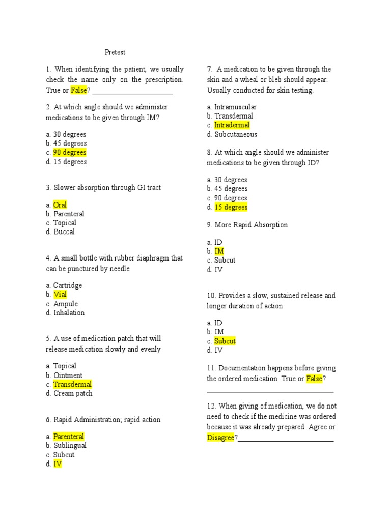 Pretest posttest pdf health care medicine