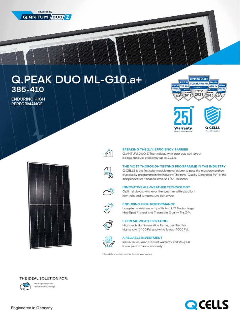 Qcell 410W Download Free PDF Photovoltaics Solar Panel