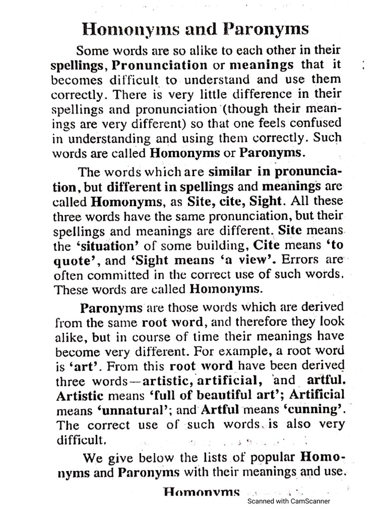 Homophones | PDF