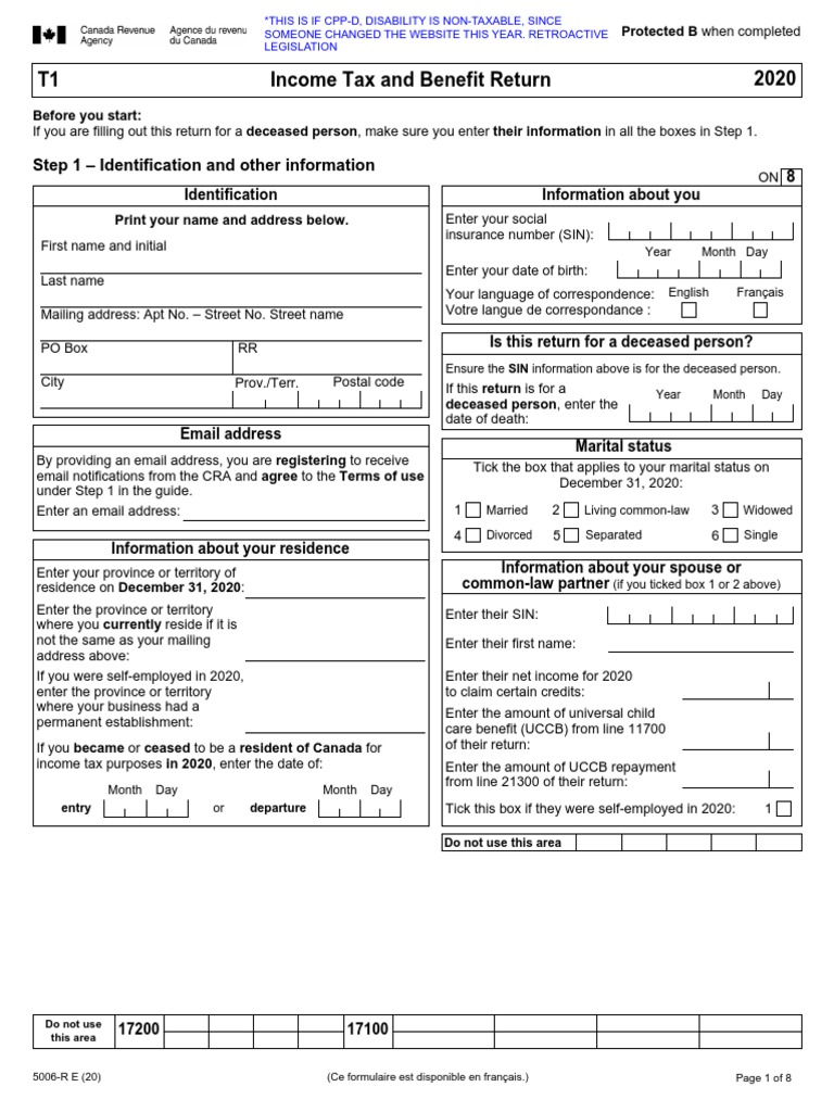 2020 Tax If CPPD Is NonTaxable Due To Retroactive Changes