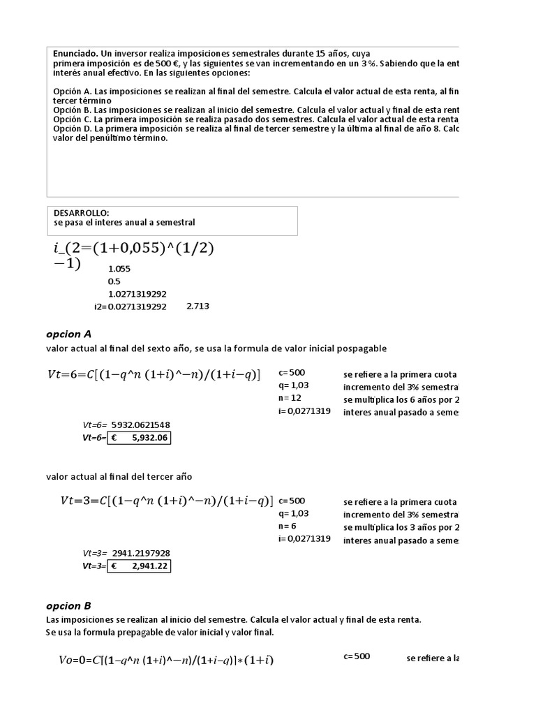 Renta Geometrica OK | PDF | Interés | Finanzas personales