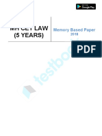 MH Cet Law (5 YEARS) : Memory Based Paper
