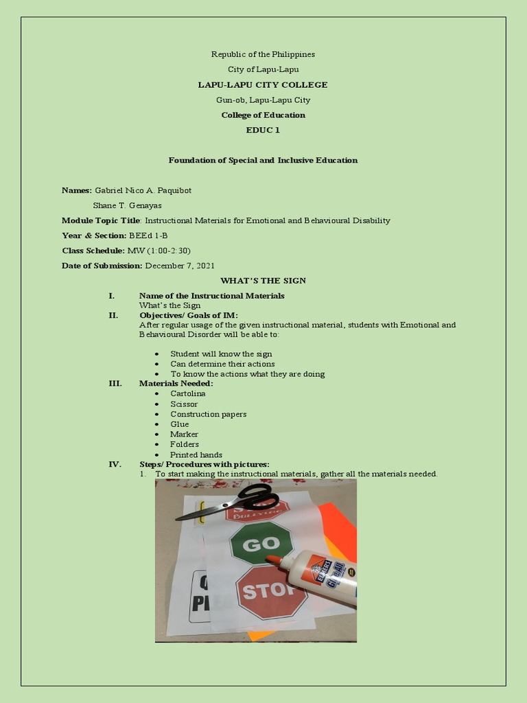 Instructional Materials for EBD | PDF | Socialization | Mental Disorder