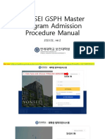 Yonsei GSPH Master Program Admission Procedure Manual