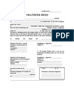 Transfer Deed Title