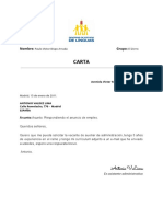 Carta para Solicitar Trabalho