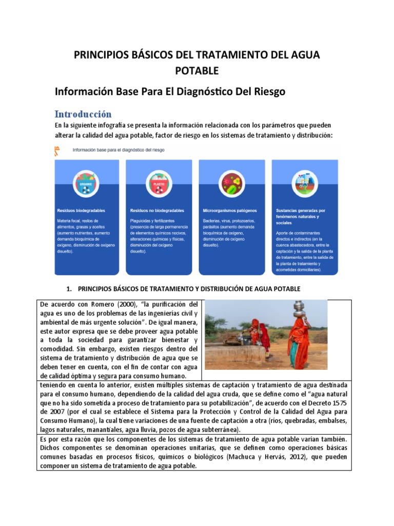 Principios del Tratamiento de Agua Potable | PDF | Agua | Agua potable