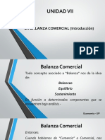 Unidad Vii: LA BALANZA COMERCIAL (Introducción)