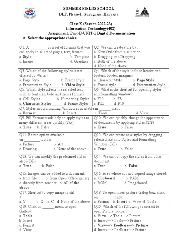 X 2022 Digital Documentation1 Assignment Answers | PDF | Paragraph ...