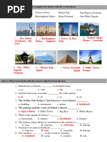 Task 1. Look at The Pictures and Complete The Blanks With The Words Given