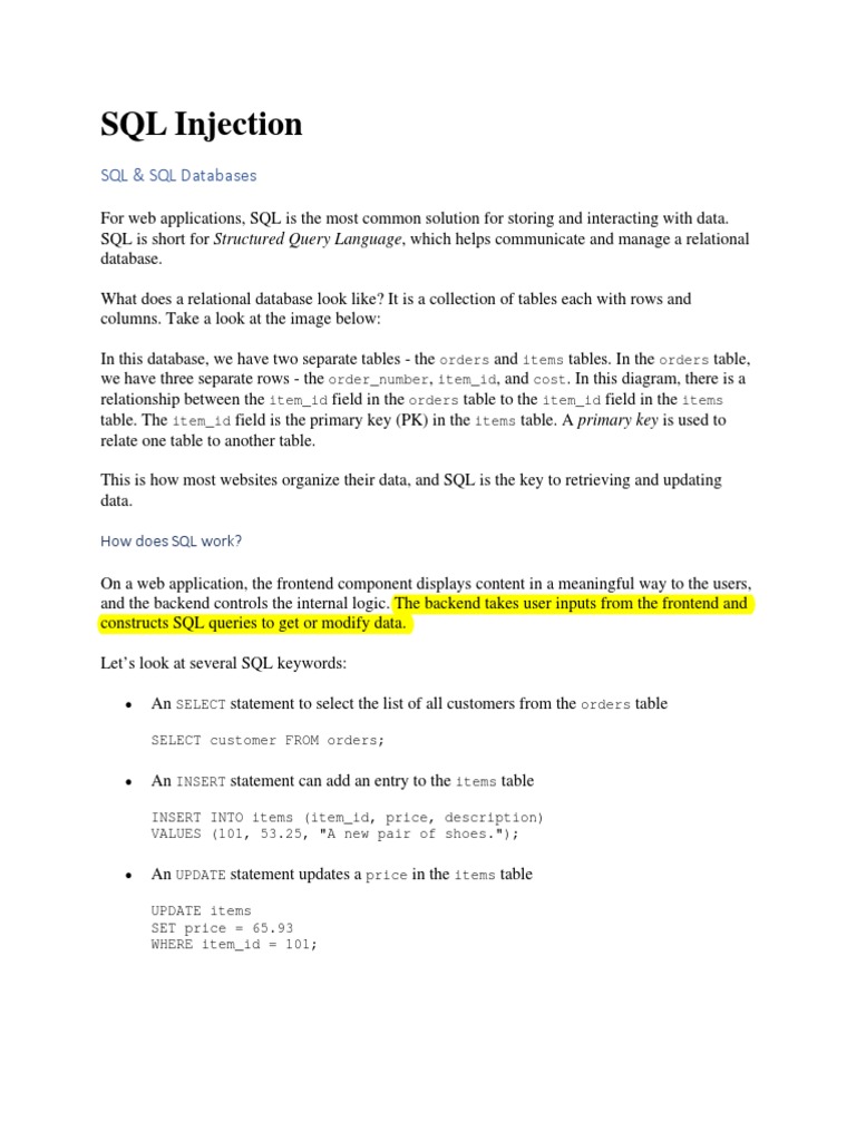 SQL Injection | PDF | World Wide Web | Internet & Web