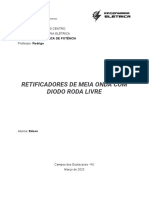 Retificador de meia onda com diodo roda livre simulado