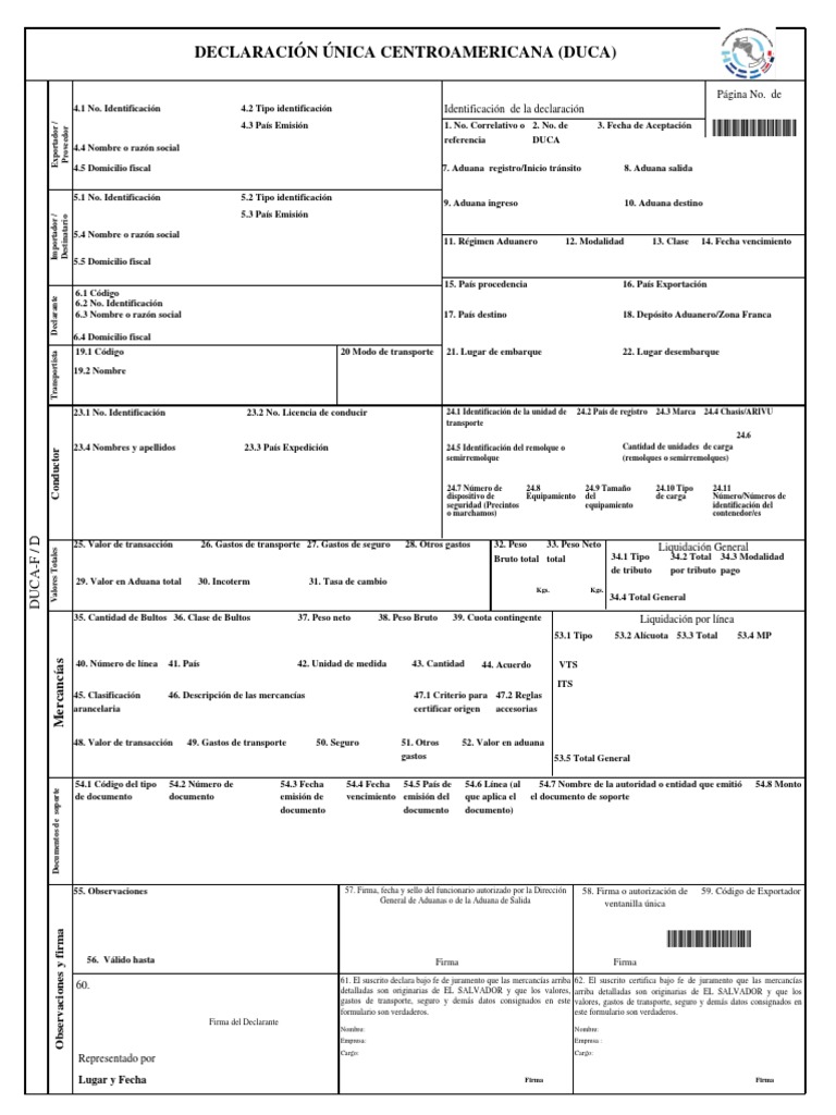 Guía sobre la Declaración Única Centroamericana (DUCA) | PDF ...