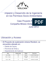 Impacto y Desarrollo de La Ingeniería en Los Permisos Socio Ambientales - Proyecto Rondoni