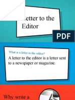 Writing Lettertothe Editor