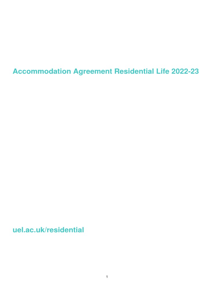2022-23-accommodation-agreement | PDF | Leasehold Estate | Contractual Term
