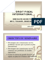 Le Droit Fiscal International: Seminaire Anime Par MR C. Touahri, Enseignant