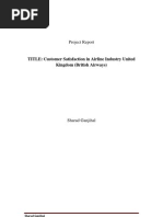 Download Customer Satisfaction in Airline Industry United Kingdom British Airways by Sharad Ganjihal SN63966944 doc pdf