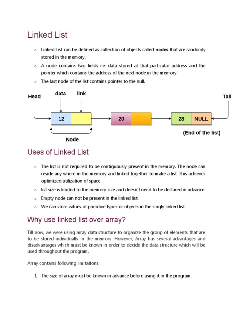 Linked List Using Array | Download Free PDF | Pointer (Computer ...