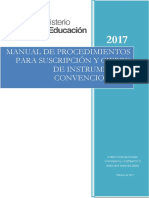 8 Manual de Procedimientos para Suscripción y Cierre de Instrumentos Convencionales Febrero de 2017
