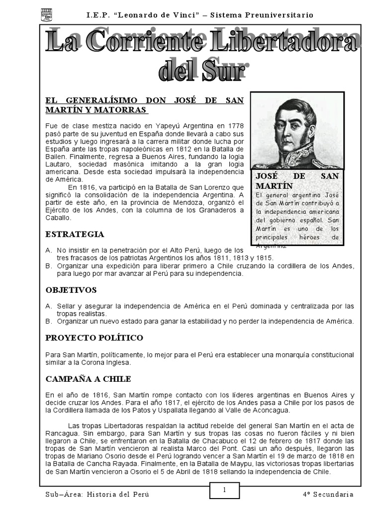 San Martín y la Independencia de América | PDF