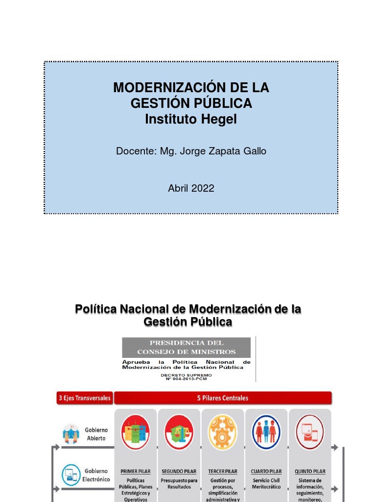 Modernización de la Gestión Pública | PDF | Administración Pública ...