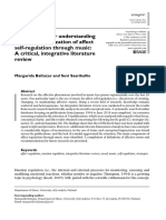 Toward A Better Understanding and Conceptualization of Affect Self-Regulation Through Music: A Critical, Integrative Literature Review