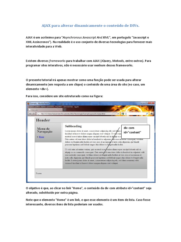 Tutorial de AJAX para DIVs Interativas | PDF | Script Java | Ajax ...