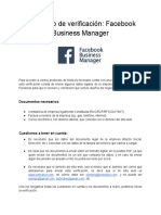 Verificación negocio Facebook Business Manager menos de