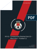 R.P.O. - Campeonato Distrital Sub-15 - Masculino - Futebol 11