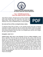 1º Dia - 13/05/2020 (Quarta-Feira) Tema: Rita, Alegria Dos Pais Na Velhice