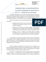 Bases Reguladoras para La Adjudicación de Viviendas VPPL en Régimen de Venta en La Parcela Paseo de La Estación