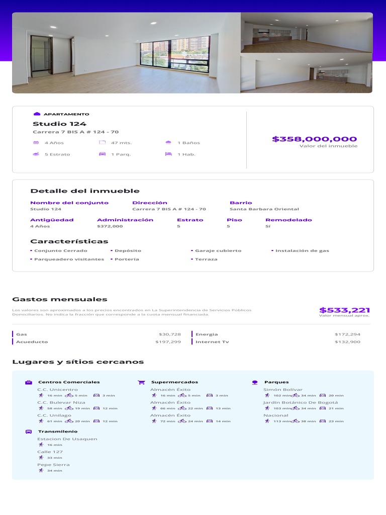 Apartamento en Studio 124, Bogotá | PDF